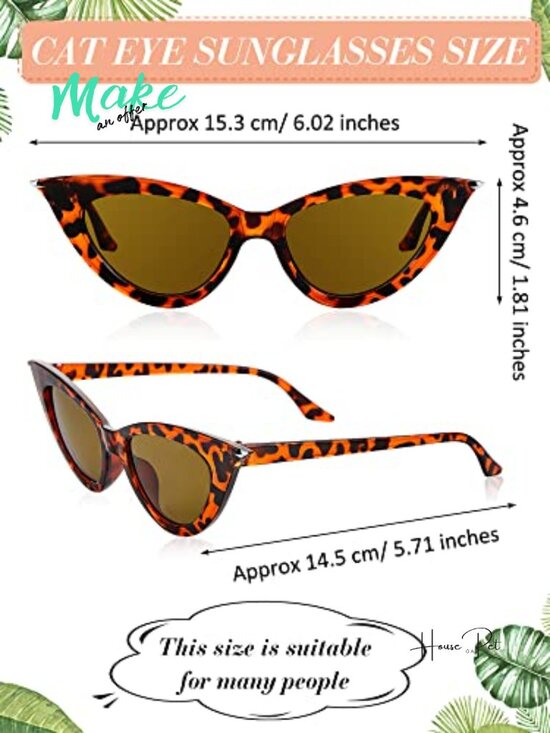 8 Pairs Retro Cat Eye Sunglasses for Women - Vintage Cat Eye Sunglass with UV